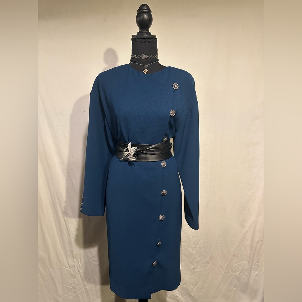 Vintage Jones NY Asymmetric Button Dress/Coat Size 8